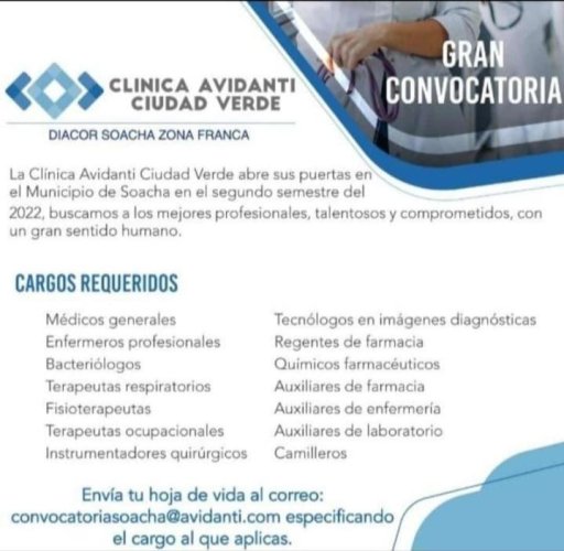 Convocatoria Hospital Ciudad Verde